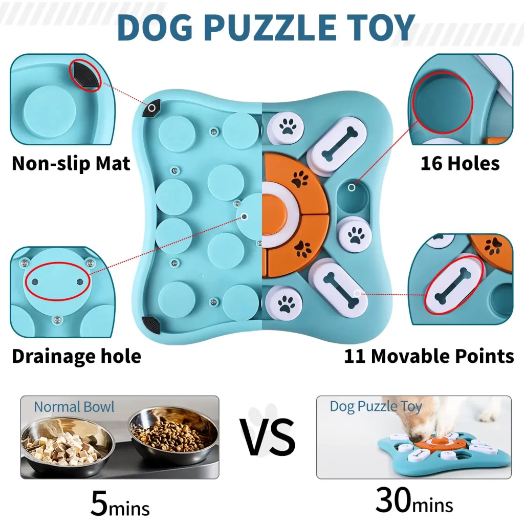 Interactive Dog Treat Puzzle Toys for IQ Training & Mental Stimulating,Fun Slow Feeder,Large Medium Small Dogs Enrichment Toys w